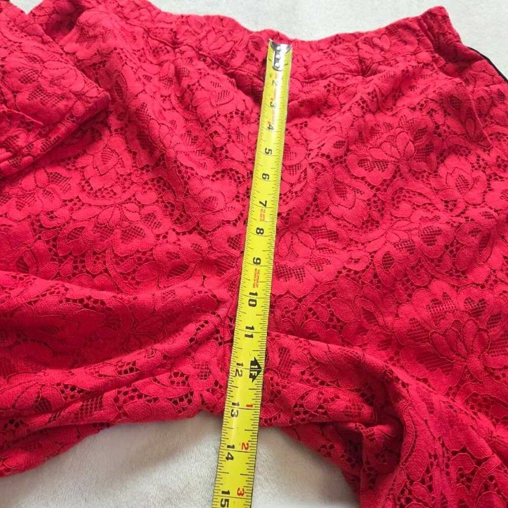 New S Maeve x Anthropologie The Brooklin red lace pull-on track pants Barberry - Picture 8 of 10